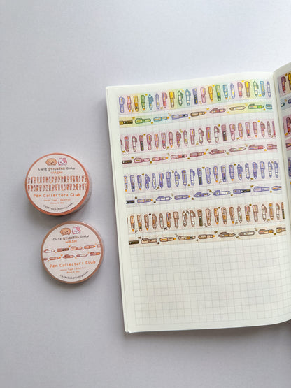 Pen Collectors Club Washi Tapes (Set of 15mm + 8mm) with Gold Foil