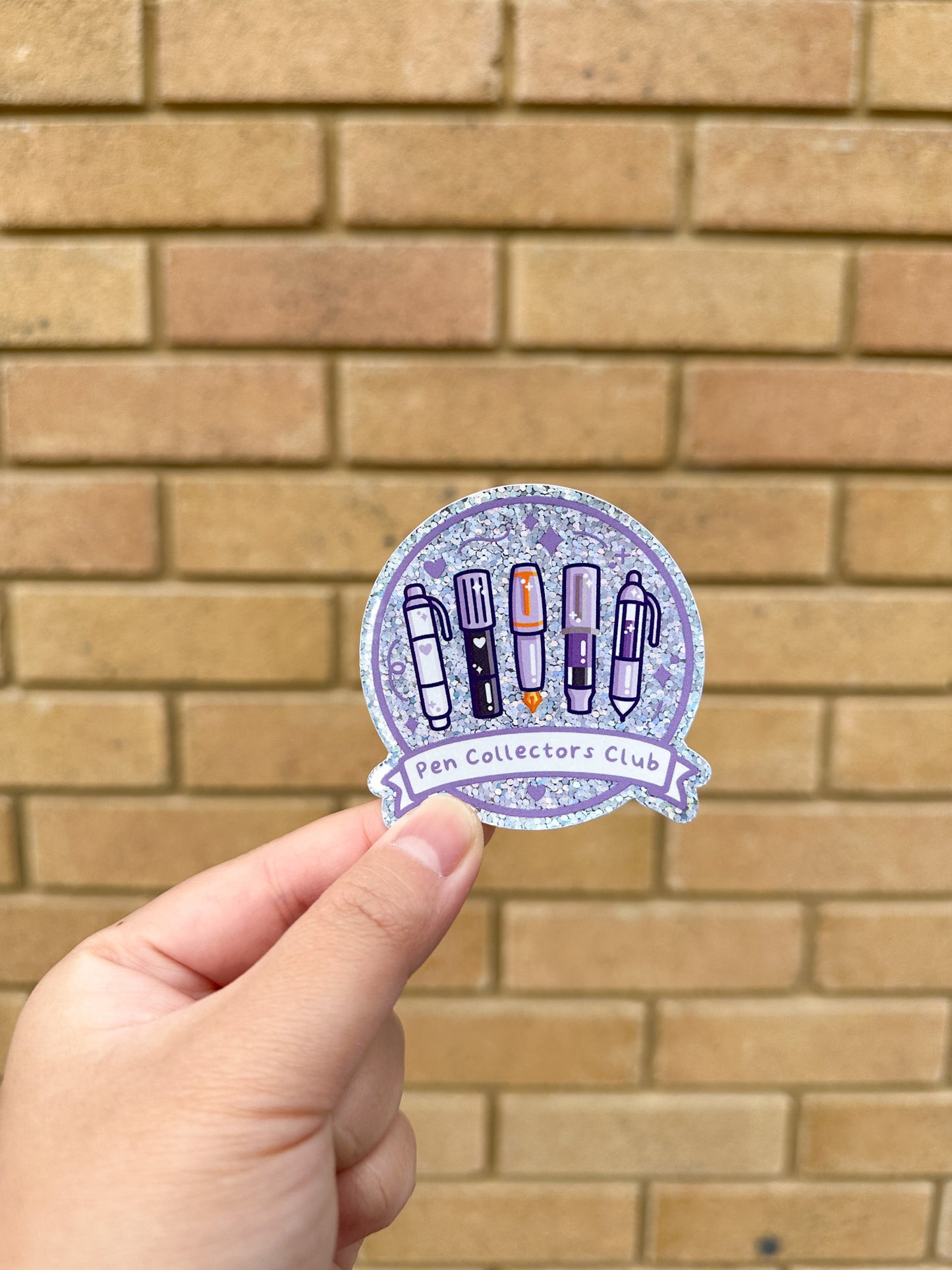 Pen Collectors Club Glitter Die Cut Stickers