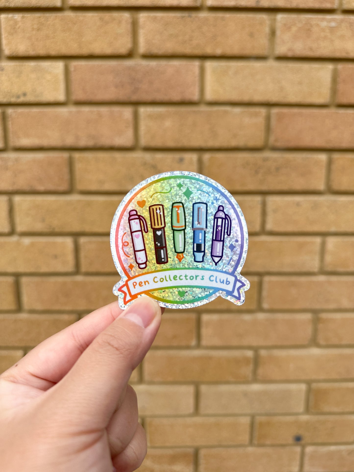 Pen Collectors Club Glitter Die Cut Stickers