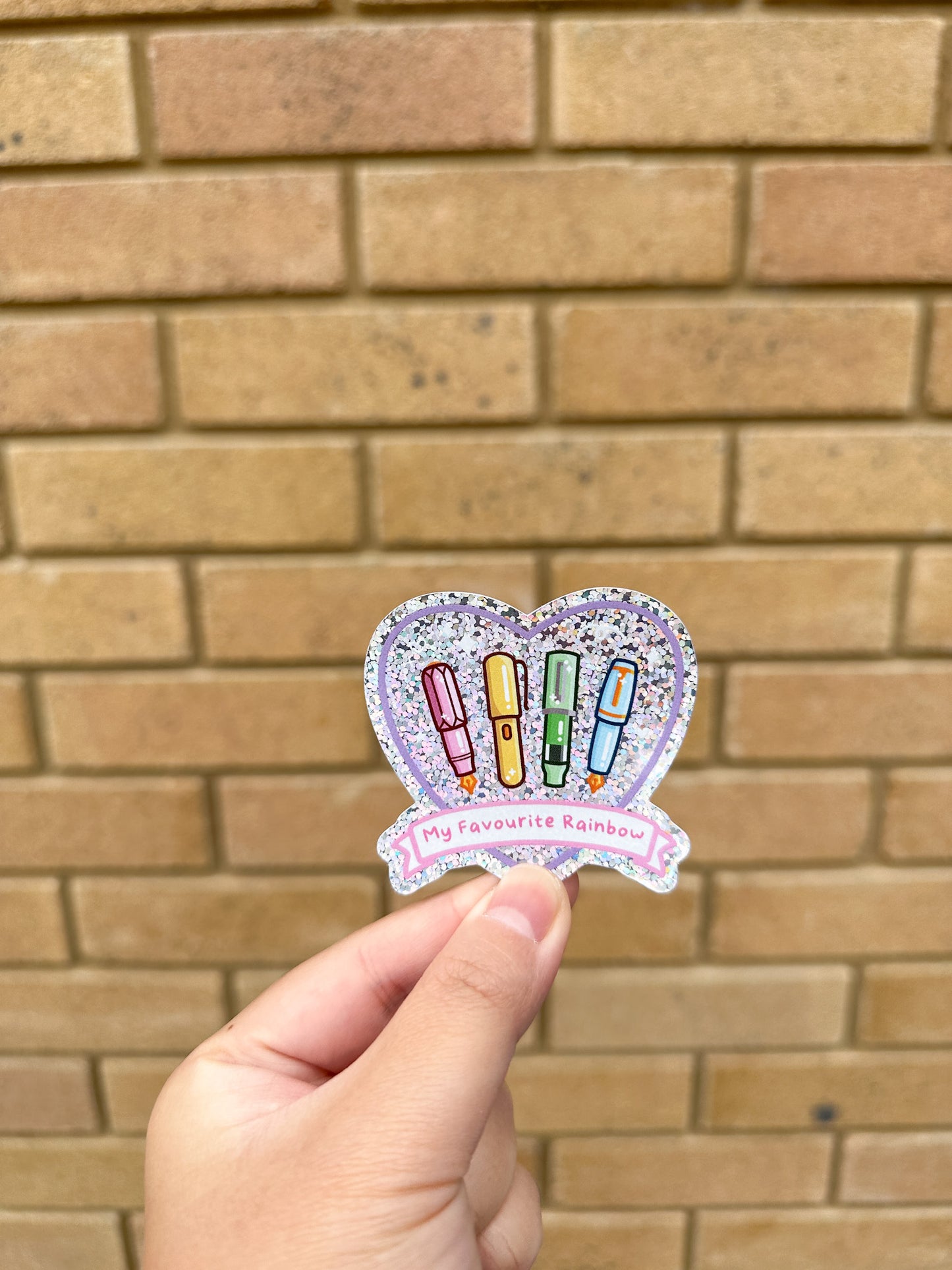 My Favourite Rainbow Glitter Die Cut Stickers