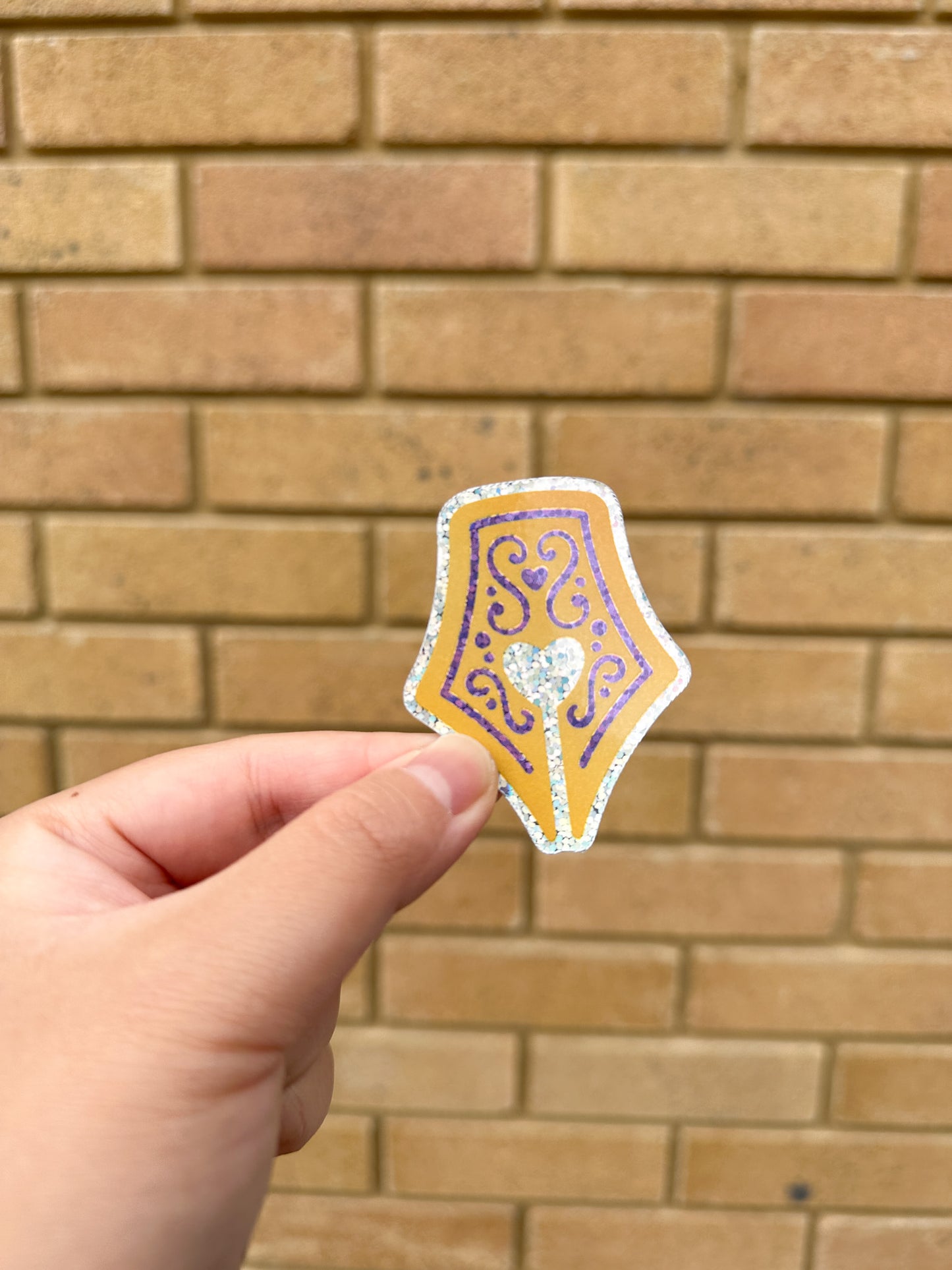 Fountain Pen Nibs Glitter Die Cut Stickers