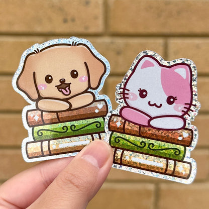 Joey & Cake Cosy Books Glitter Die Cut Stickers