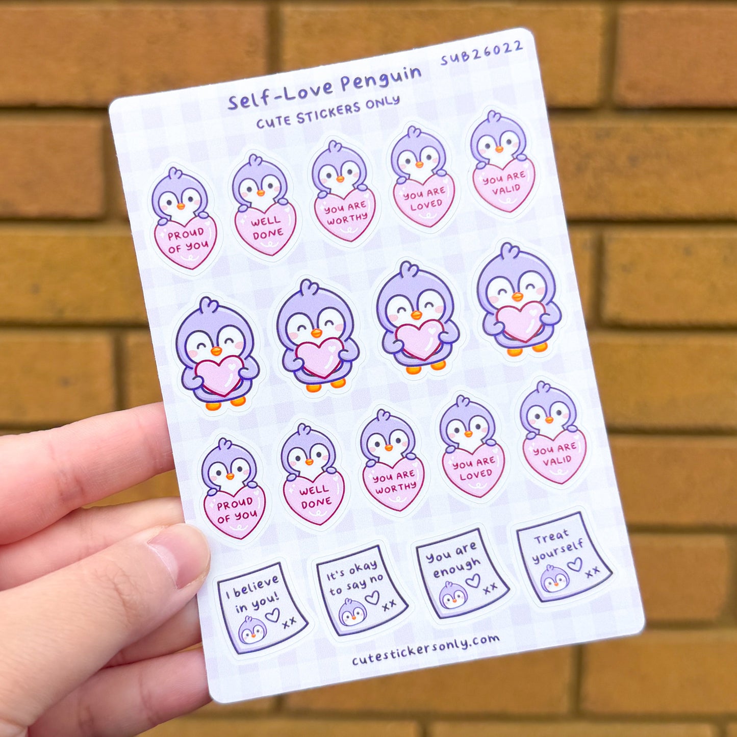 Self-Love Penguin 2 - Sticker Sheet