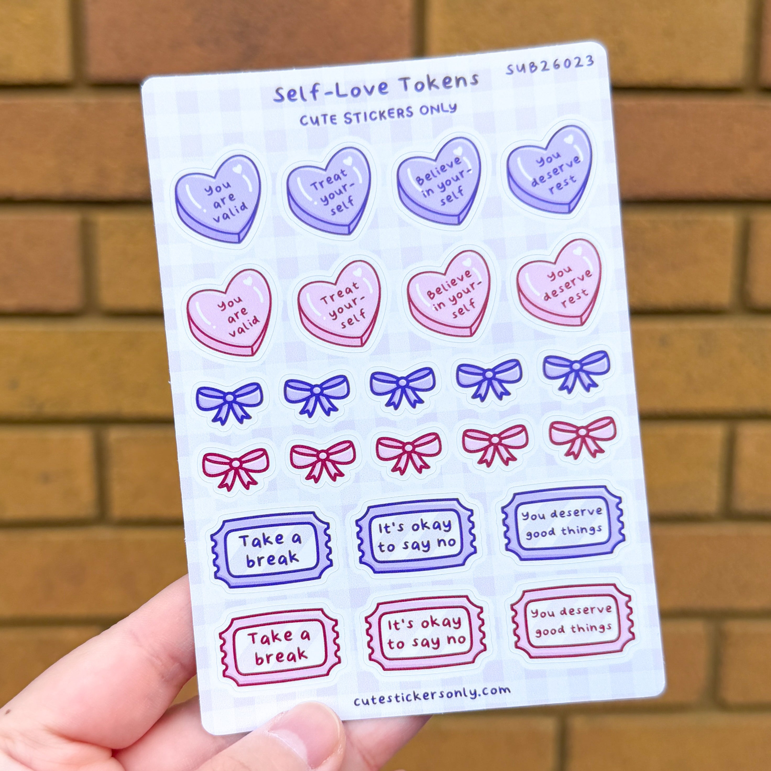 Self-Love Tokens - Sticker Sheet – Cute Stickers Only