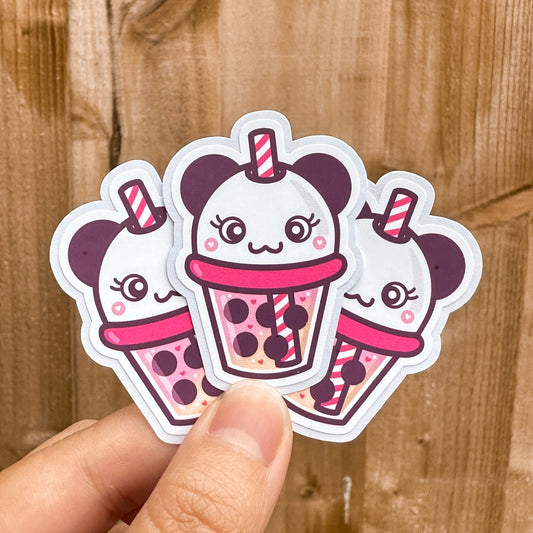 Panda Boba Matte Die Cut Sticker