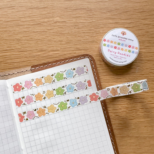 Daisy Doodles 10mm Washi Tape with Gold Foil