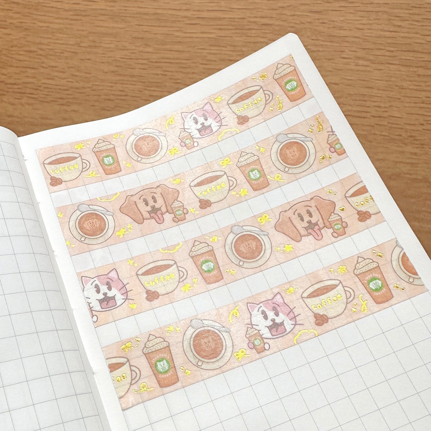 Coffee Date 15mm Washi Tape with Gold Foil