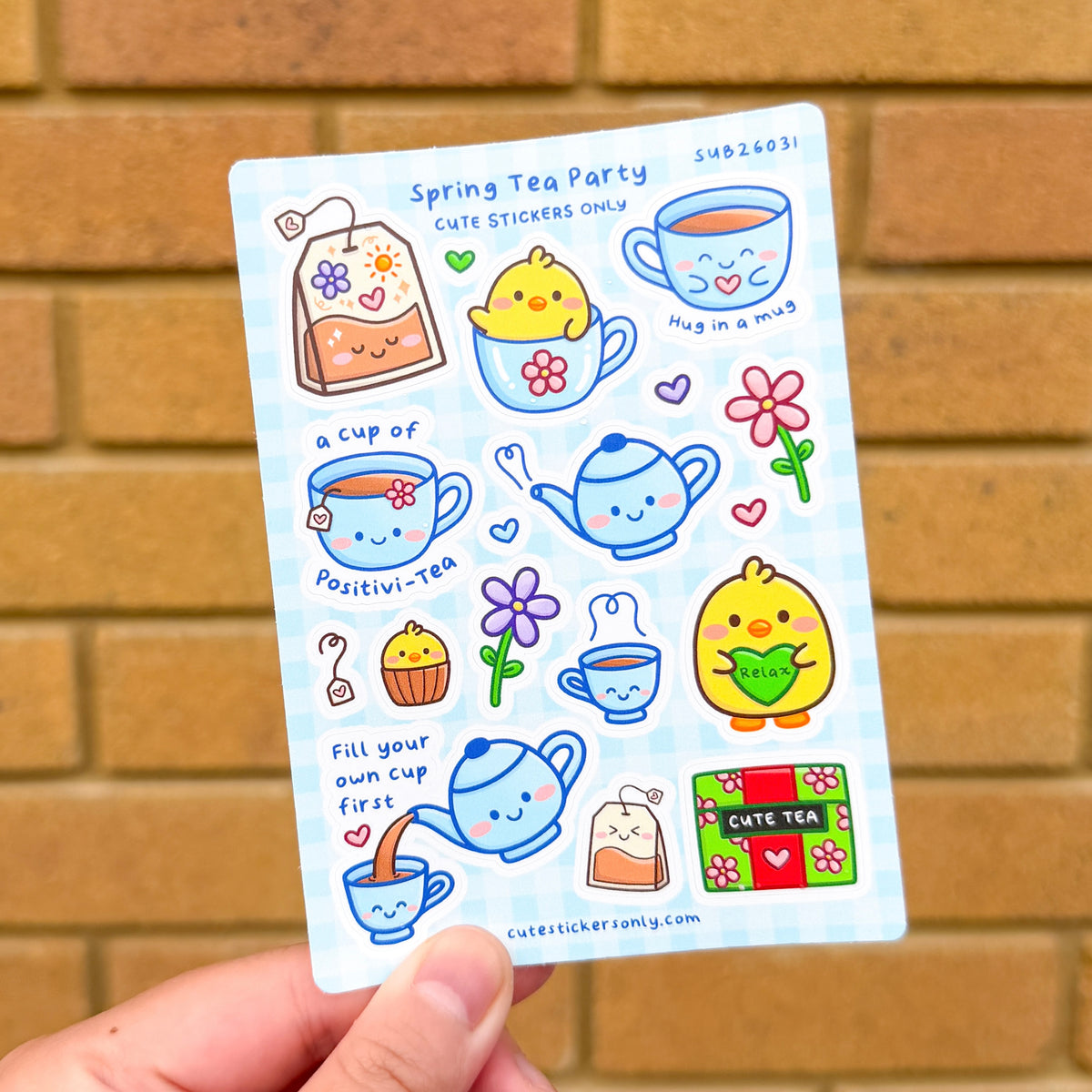 Spring Sticker Sheet Cute Spring Tea Party - Sticker Sheet – Cute Stickers Only