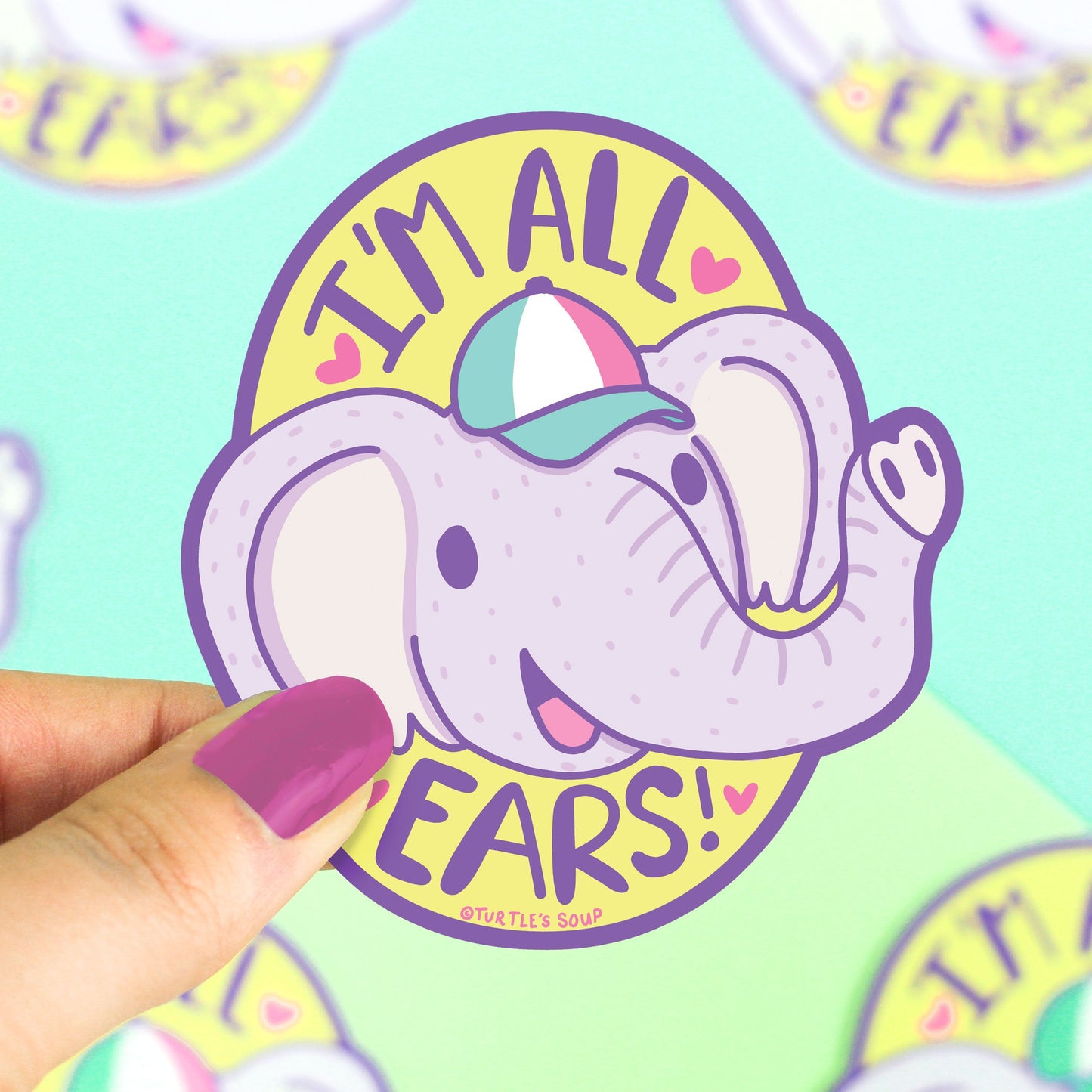 I'm All Ears Elephant Vinyl Sticker