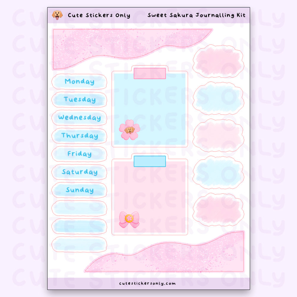 Sweet Sakura Kit - Journalling Stickers