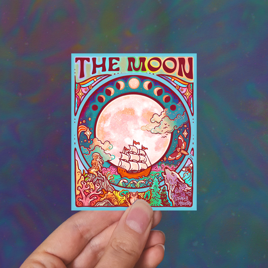 The Moon - Large Waterproof Sticker