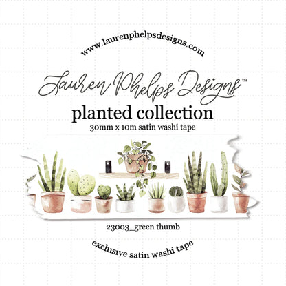 Planted 'Green Thumb' Premium Satin Washi 30mm