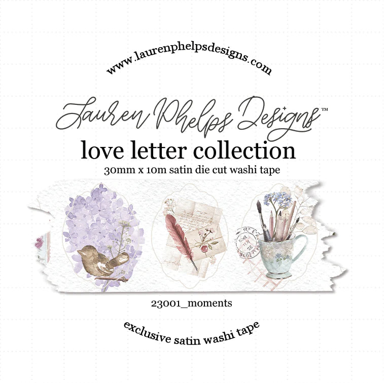 Love Letter 'Moments' Premium Satin Die Cut Washi 35mm