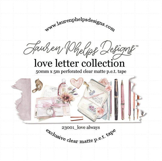 Love Letter 'Love Always' Perforated Satin P.E.T. Tape 50mm