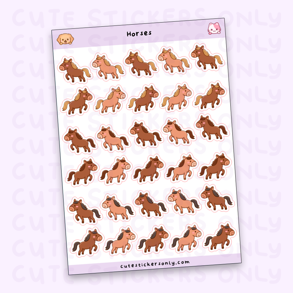 Horses - Sticker Sheet