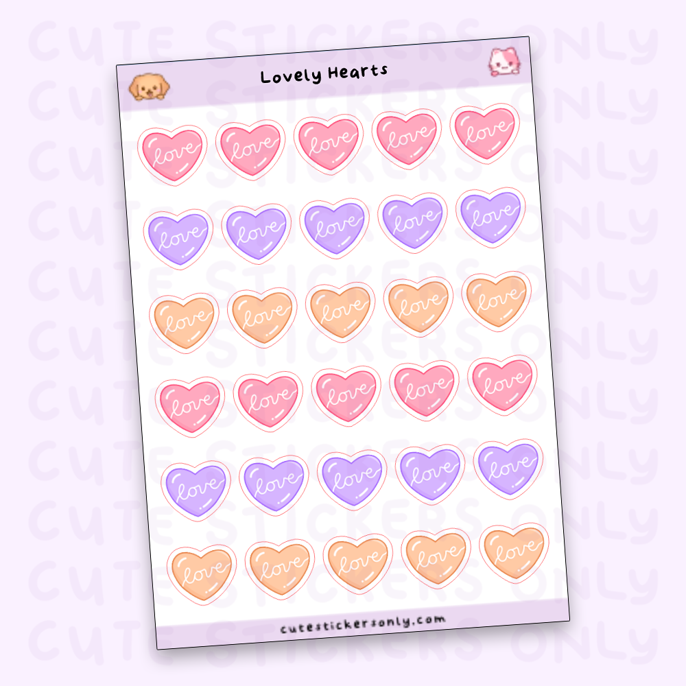 Lovely Hearts - Sticker Sheets