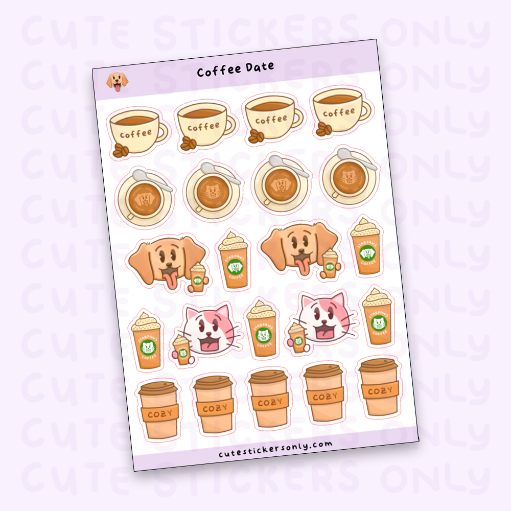 Coffee Date - Joey and Cake Sticker Sheets