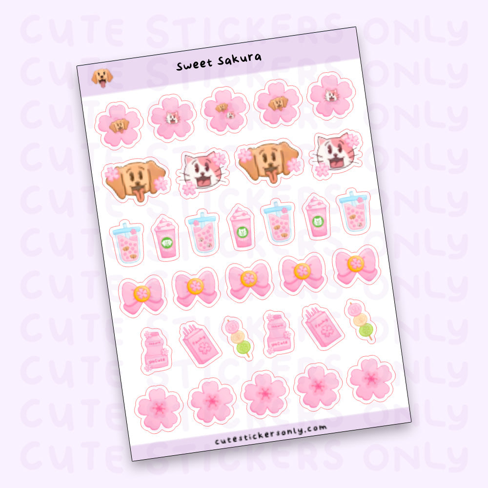 Sweet Sakura - Joey and Cake Sticker Sheet