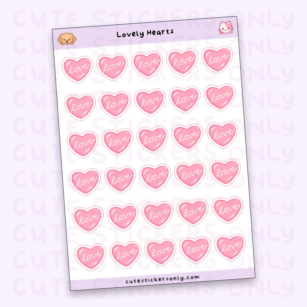 Lovely Hearts - Sticker Sheets