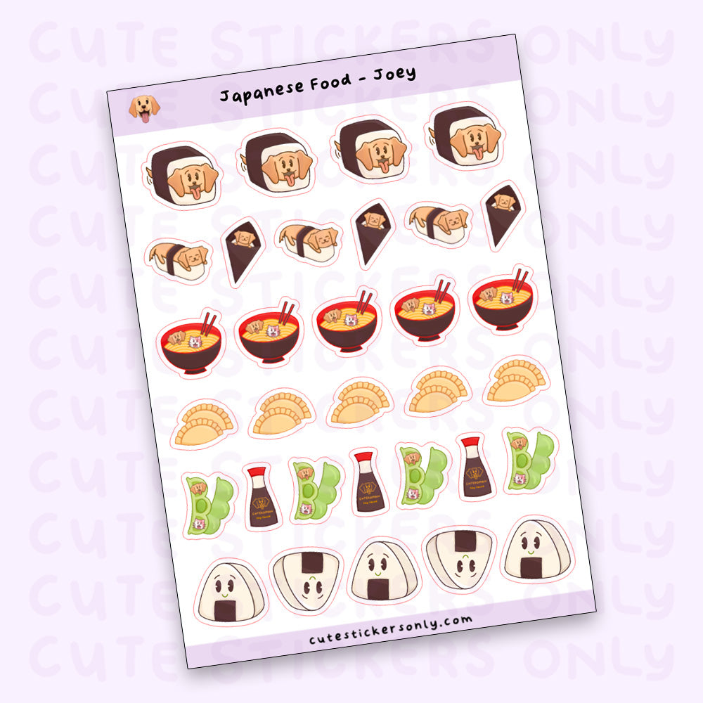 Japanese Food - Joey and Cake Sticker Sheet