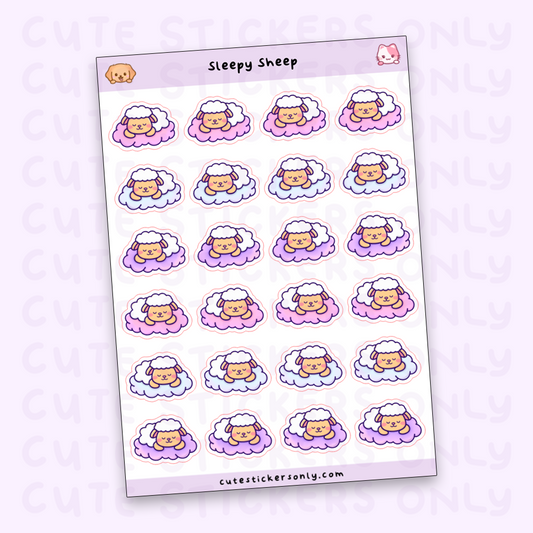 Sleepy Sheep - Sticker Sheet