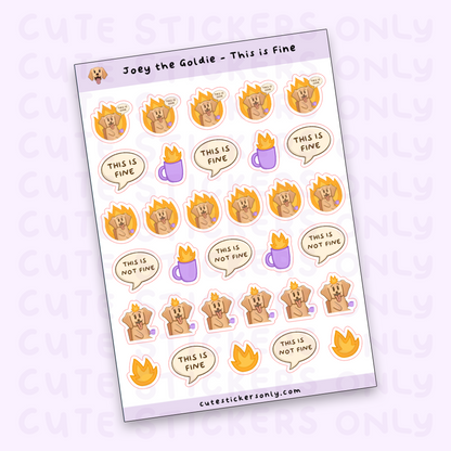 This is Fine - Joey and Cake Sticker Sheet