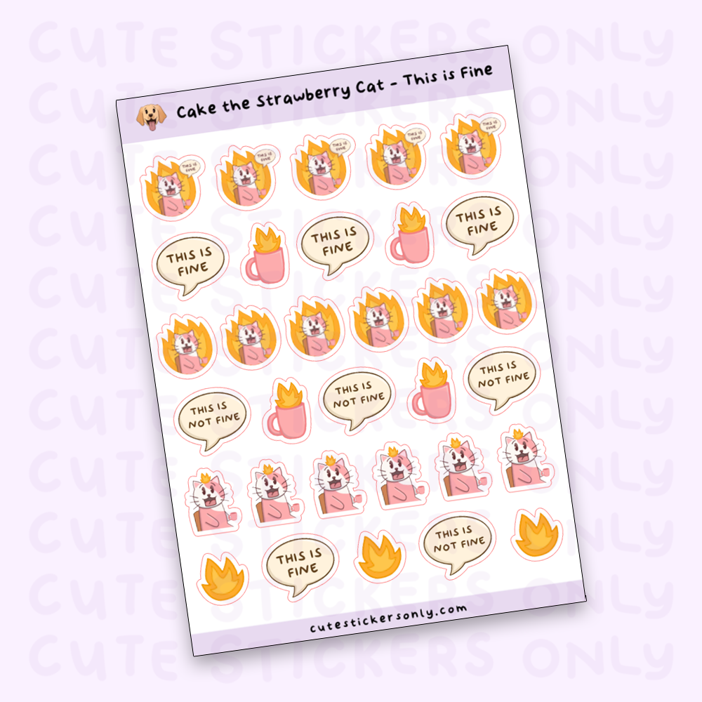This is Fine - Joey and Cake Sticker Sheet