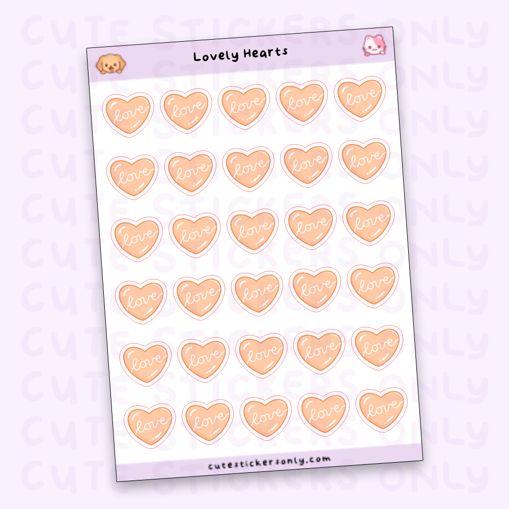 Lovely Hearts - Sticker Sheets