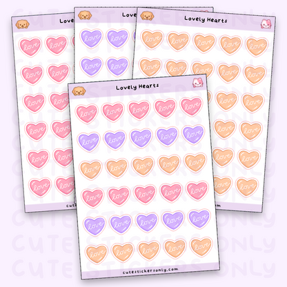 Lovely Hearts - Sticker Sheets