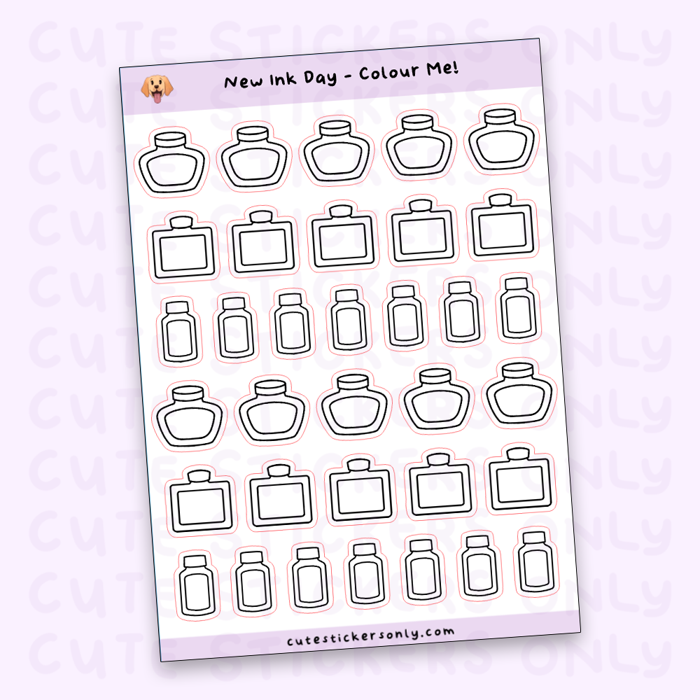 New Ink Day - Colour Your Own Sticker Sheets