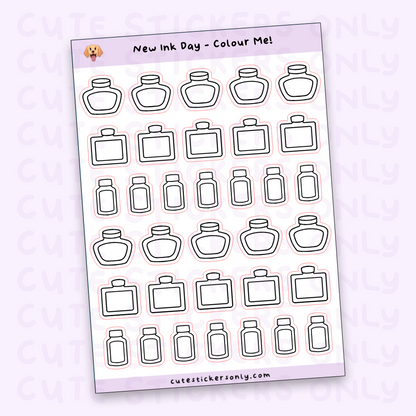 New Ink Day - Colour Your Own Sticker Sheets