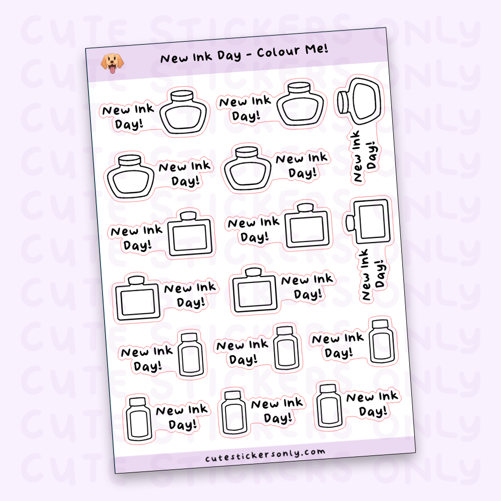 New Ink Day - Colour Your Own Sticker Sheets