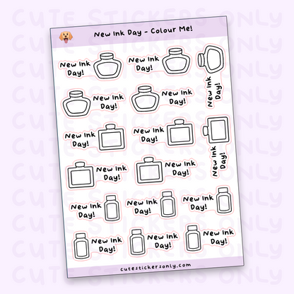 New Ink Day - Colour Your Own Sticker Sheets