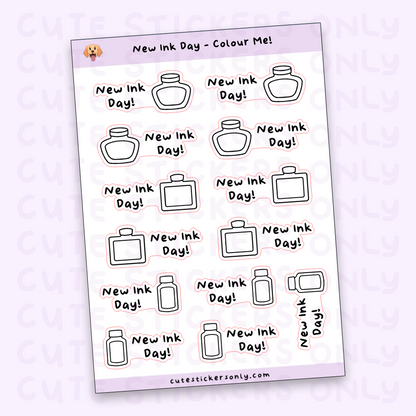 New Ink Day - Colour Your Own Sticker Sheets