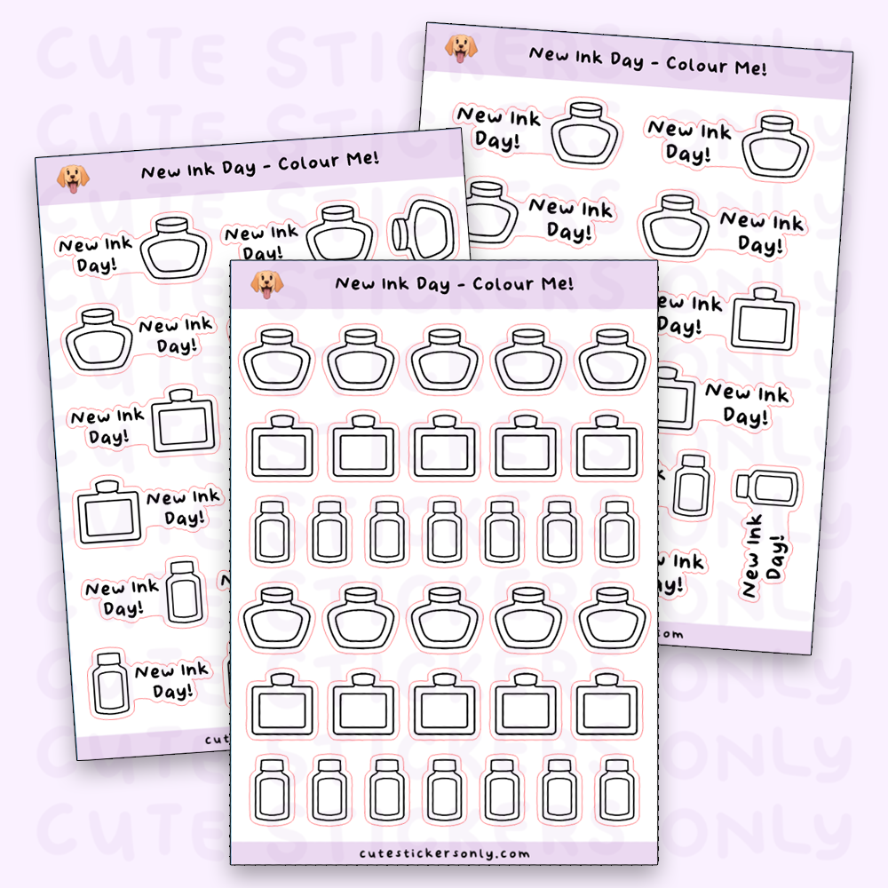 New Ink Day - Colour Your Own Sticker Sheets