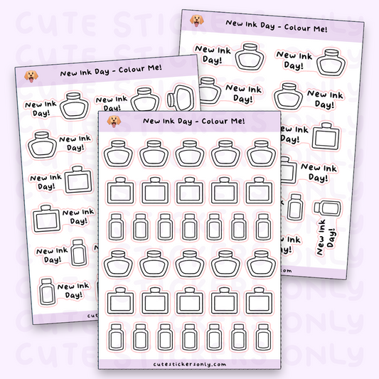 New Ink Day - Colour Your Own Sticker Sheets