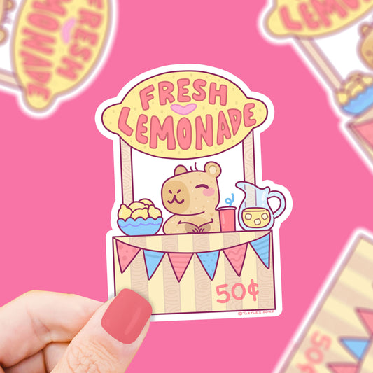 Capybara Fresh Lemonade Stand Shop Keeper Vinyl Sticker
