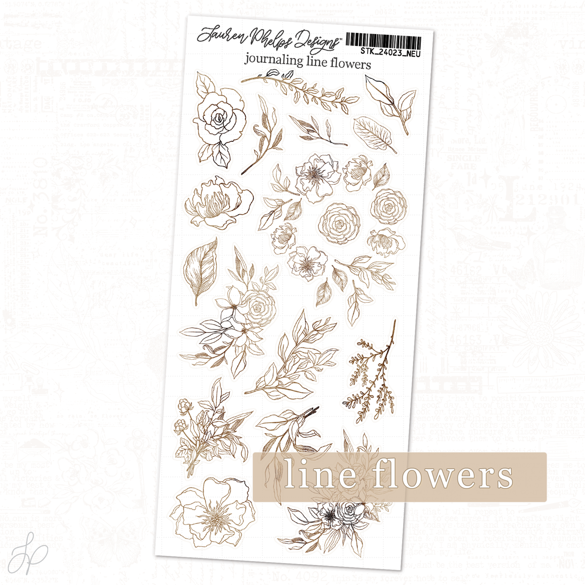 Flower Line Sticker Journaling Line Flowers Sticker Sheet | Classically Chic Basics – Cute ...