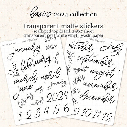 2024 Script P.E.T. Sticker Sheet Set