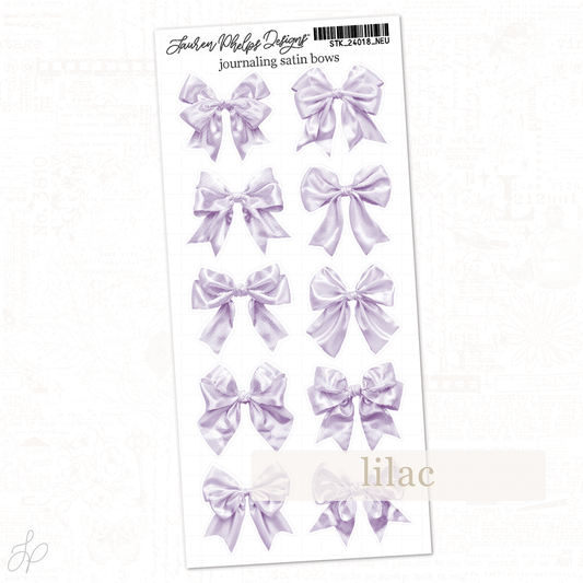 Journaling Satin Bows Sticker Sheets | Classically Chic Basics