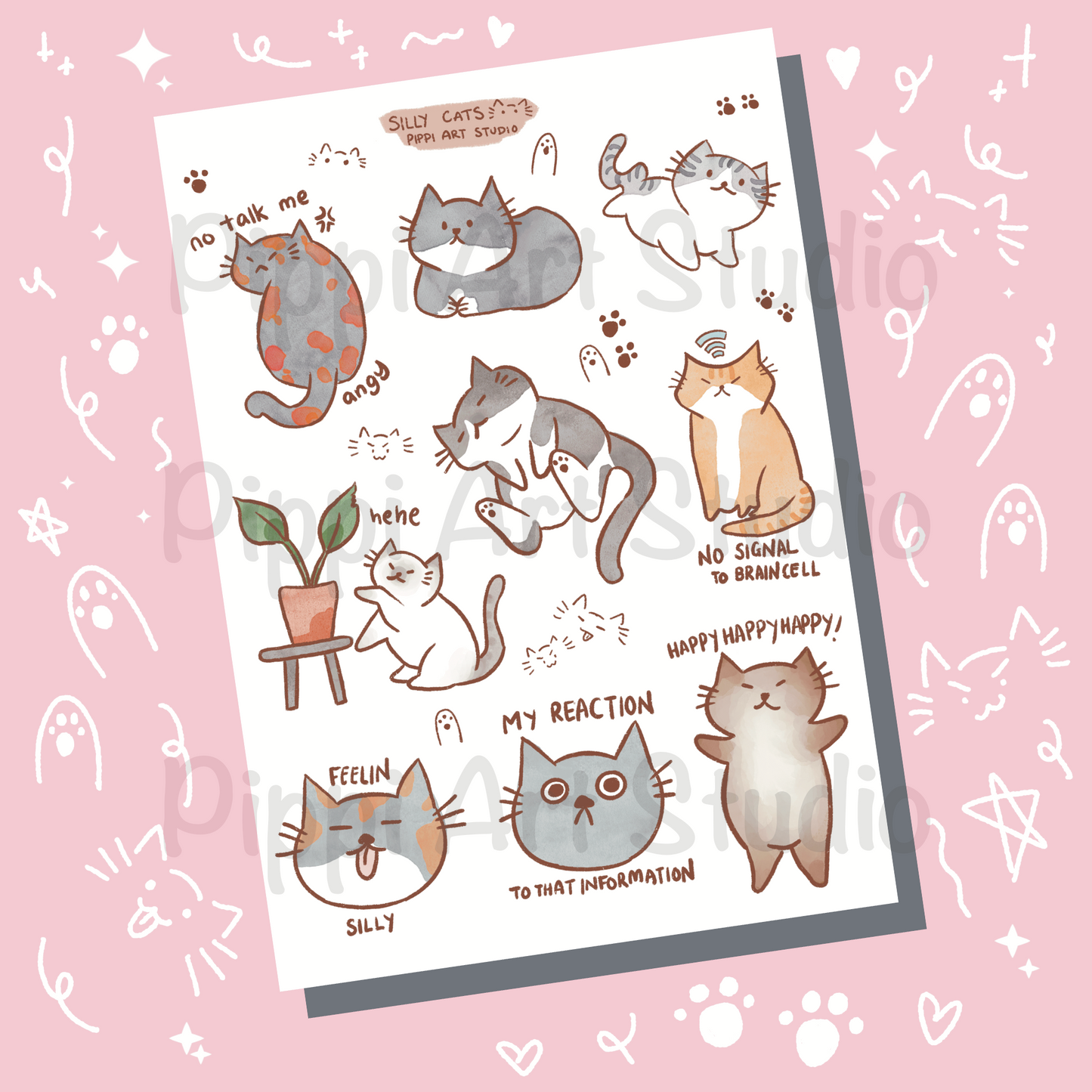 Silly Cats Sticker Sheet