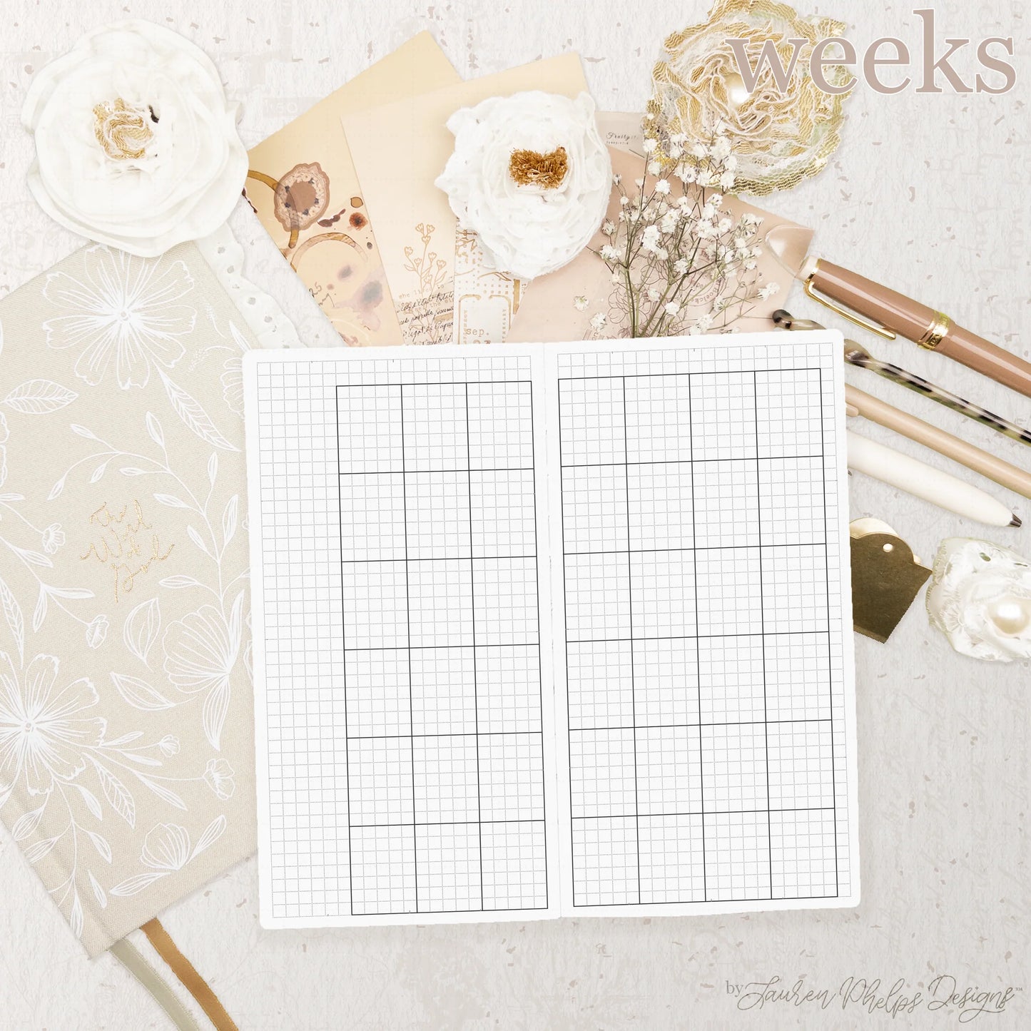 Weeks Live | Plan | Dream™ Notebook by Lauren Phelps Designs