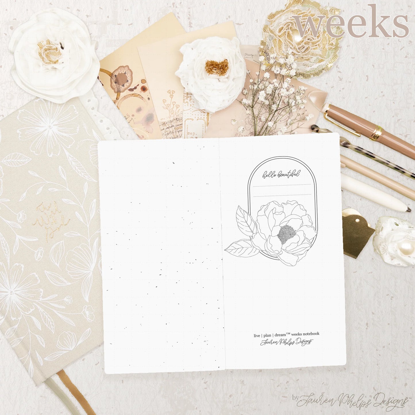 Weeks Live | Plan | Dream™ Notebook by Lauren Phelps Designs