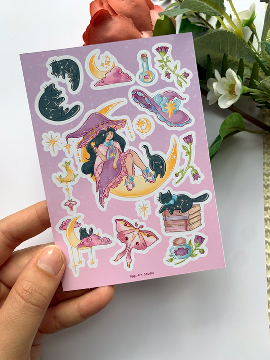 The Witch and Her Familiar Sticker Sheet