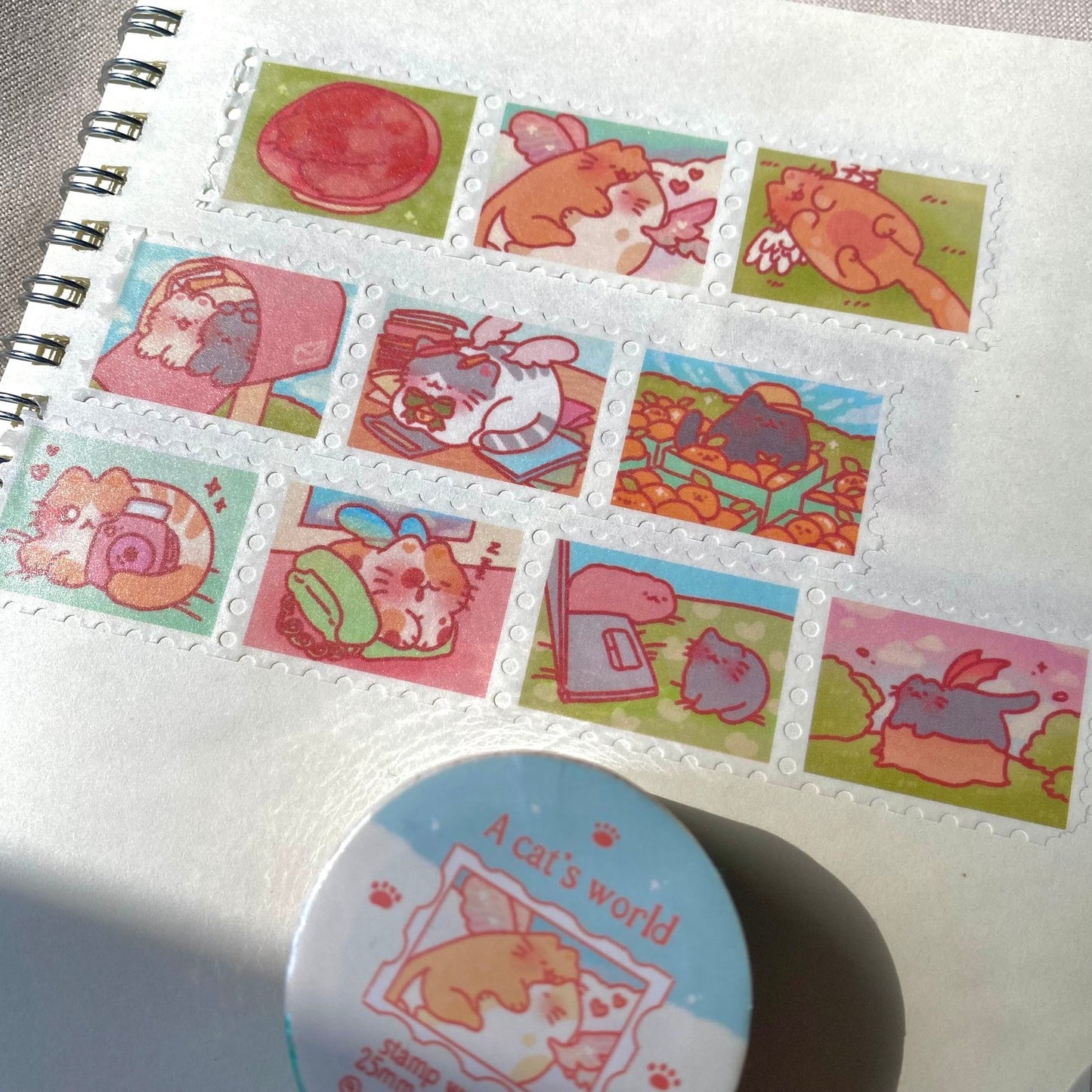 A Cat's World Stamp Washi