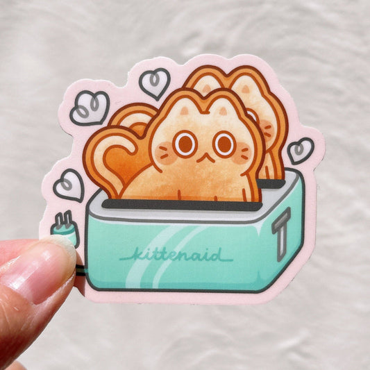 Toaster Cat Vinyl Sticker