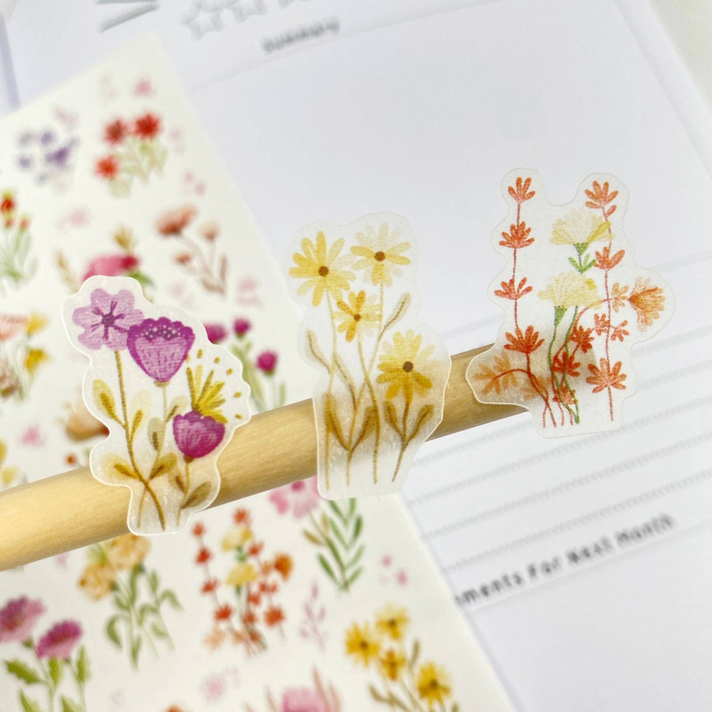 Wild Flower - Semi-Transparent Sticker Sheet