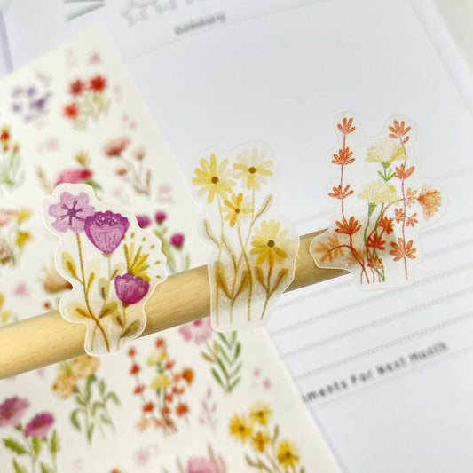 Wild Flower - Semi-Transparent Sticker Sheet