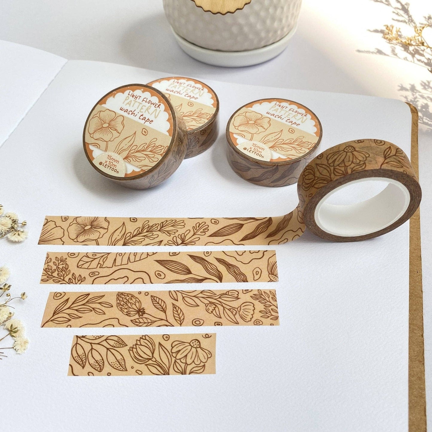 Light Flower Pattern - Washi Tape