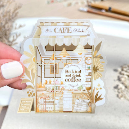 Cafe O'Clock - Clear Vinyl Sticker